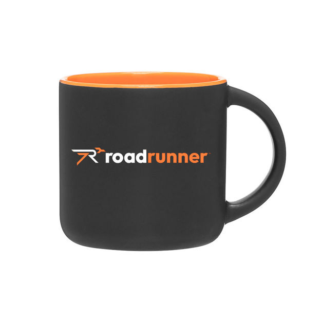 Picture of Roadrunner Matte Black and Orange Ceramic Mug